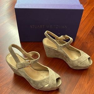Stuart weitzman suede wedges size 7